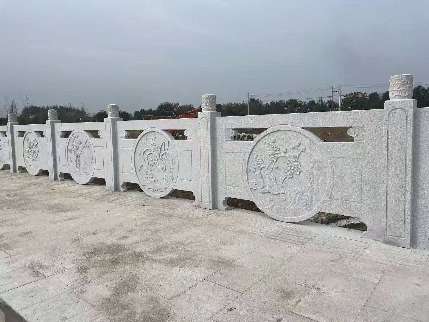 赣州芝麻白河道栏杆 石材栏杆